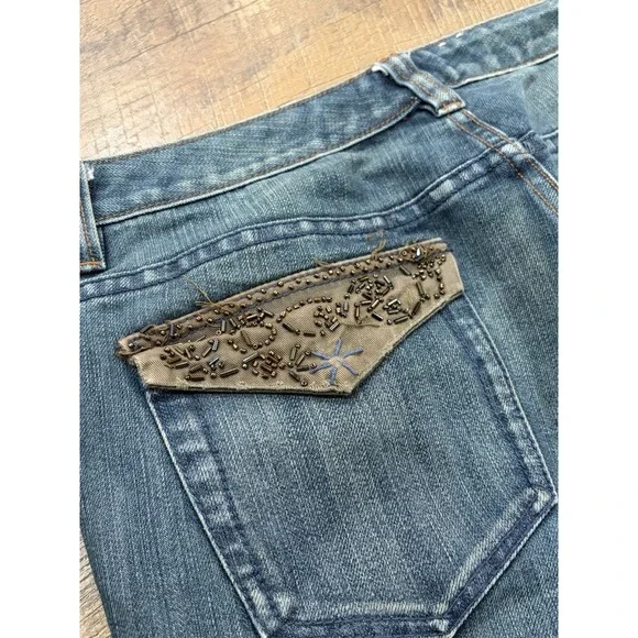 Vintage Calvin Klein Ultra Low Boot Cut Flaired Jeans Embroidered Pockets 32x31 - Picture 7 of 12